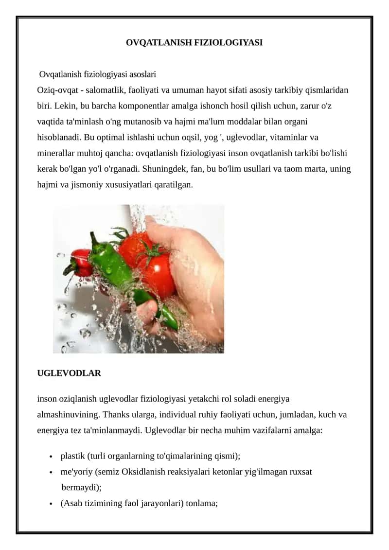 OVQATLANISH FIZIOLOGIYASI 1