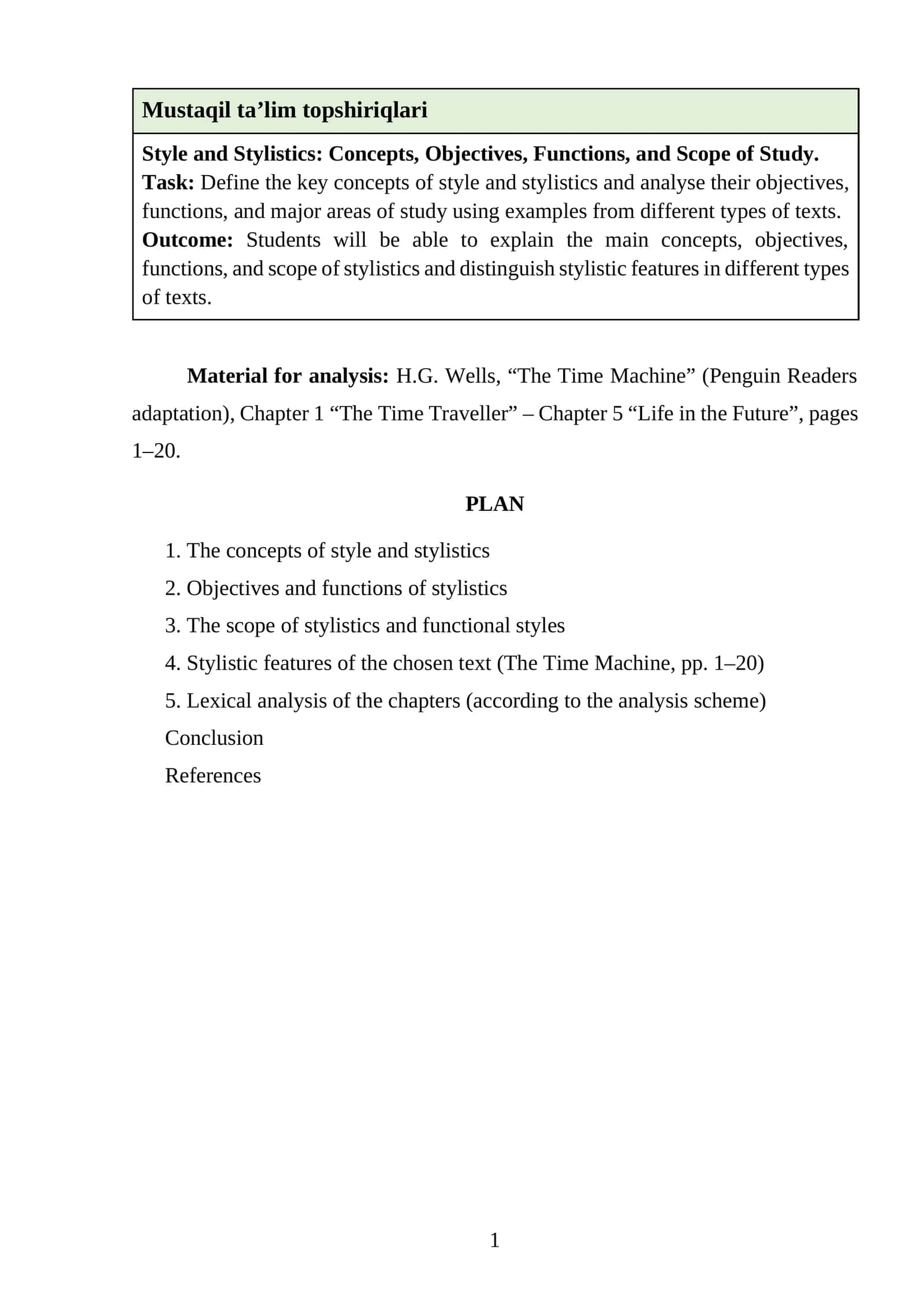 Style and Stylistics Time Machine 1