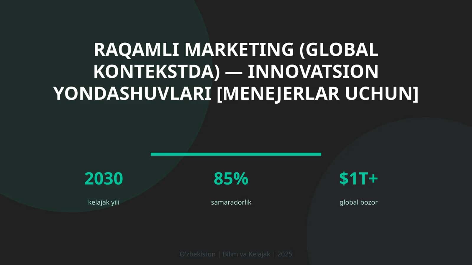 RAQAMLI MARKETING (GLOBAL KONTEKSTDA) — INNOVATSION YONDASHUVLARI [MENEJERLAR UCHUN] 1