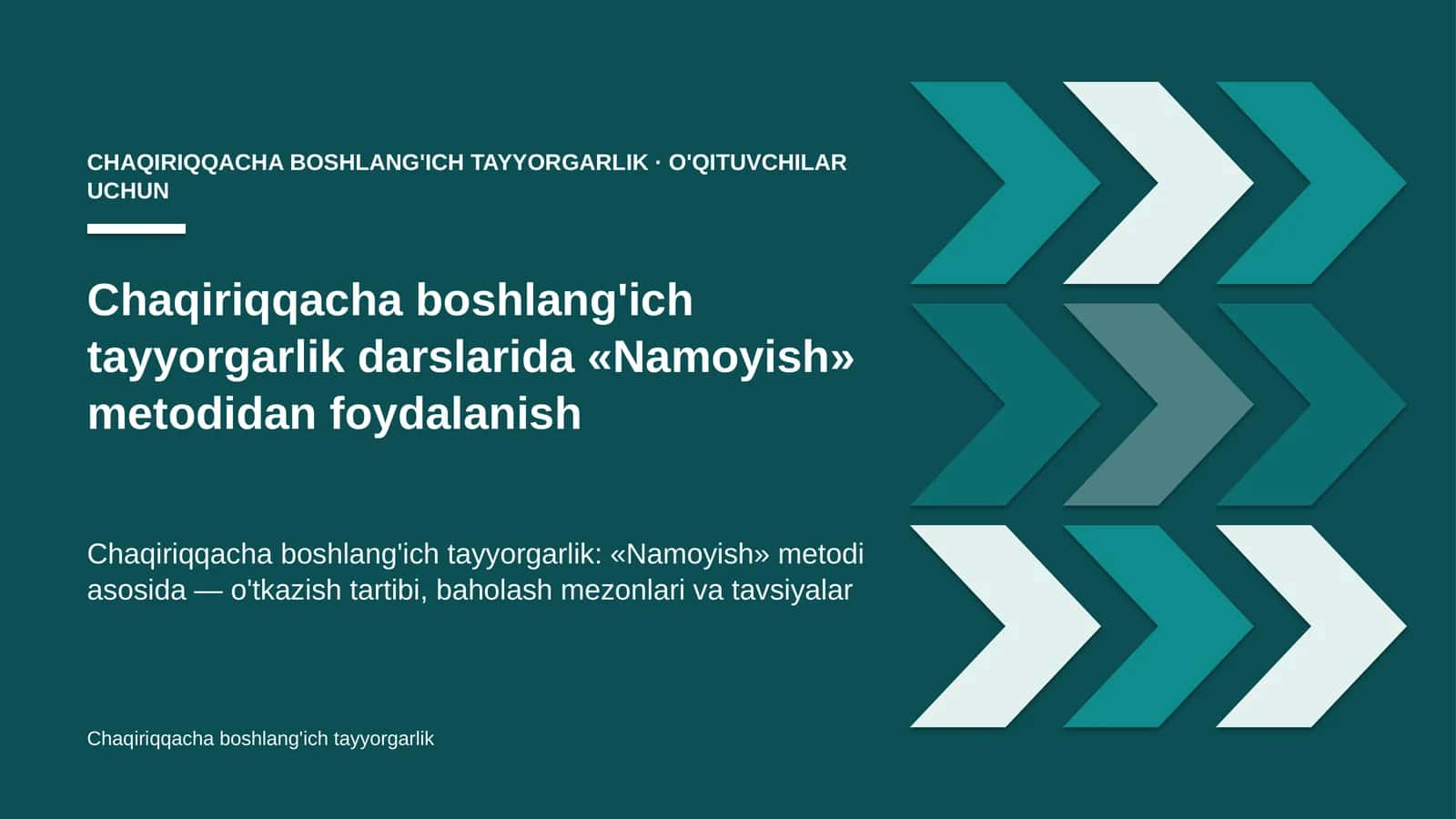chaqiriqqacha boshlang'ich tayyorgarlik darslarida namoyish metodidan foydalanish 6178 1