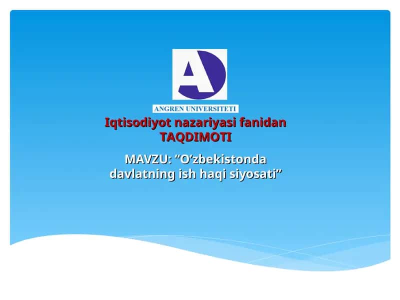 O’zbekistonda davlatning ish haqi siyosati 1