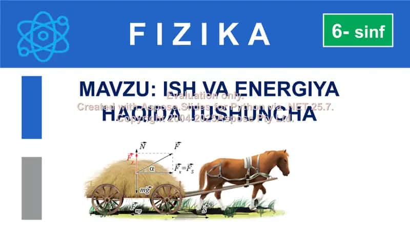 Fizika - Ish va energiya haqida tushuncha 1