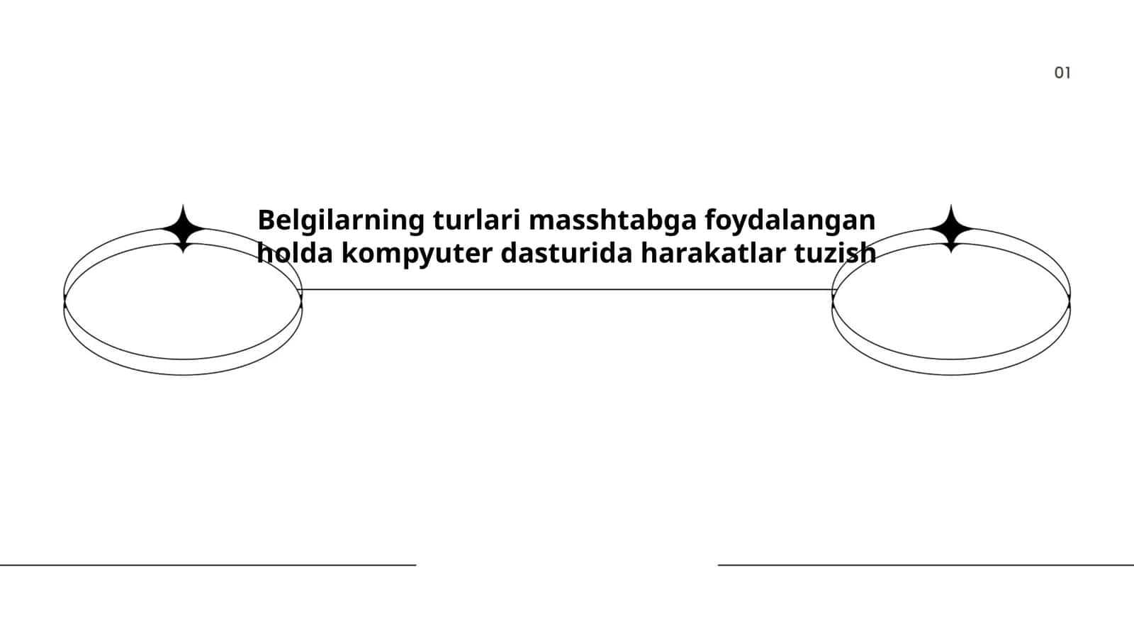 Belgilarning turlari masshtabga foydalangan holda kompyuter dasturida harakatlar tuzish 1