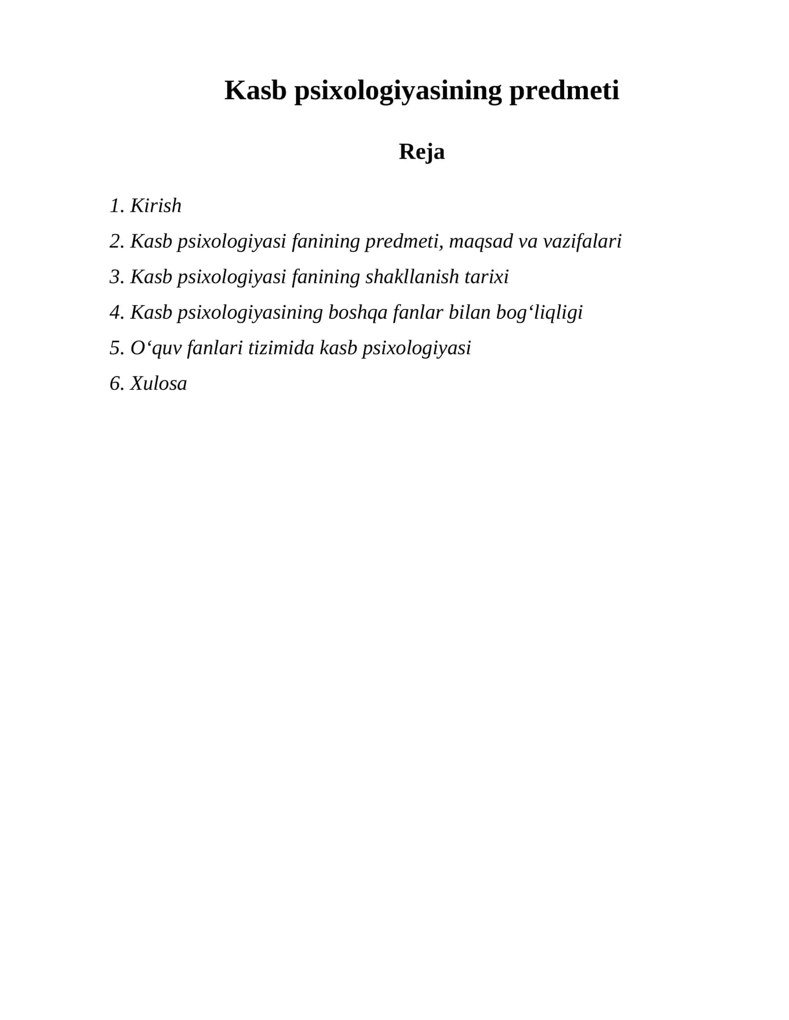 Kasb psixologiyasining predmeti 1