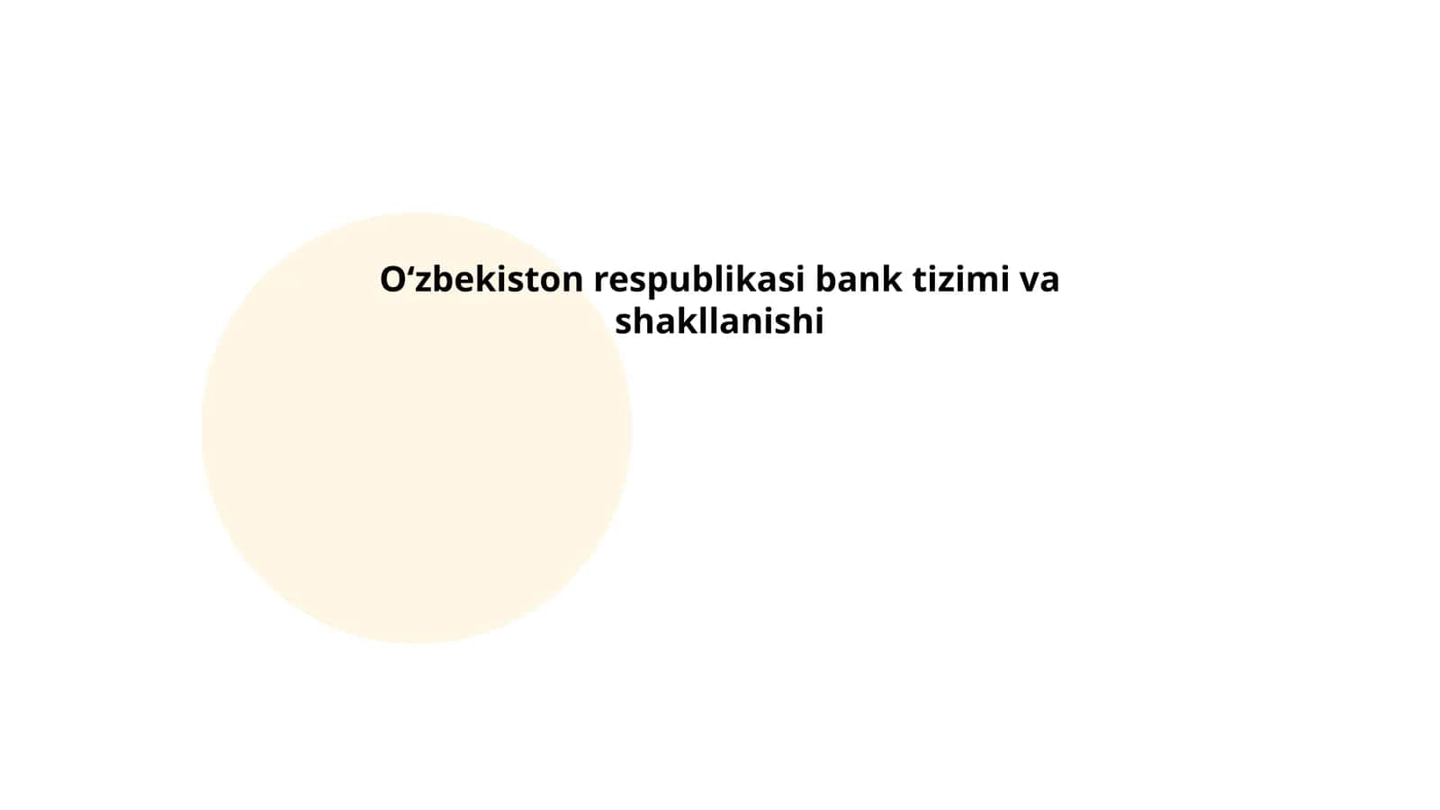 Oʻzbekiston Respublikasi bank tizimi va shakllanishi 1