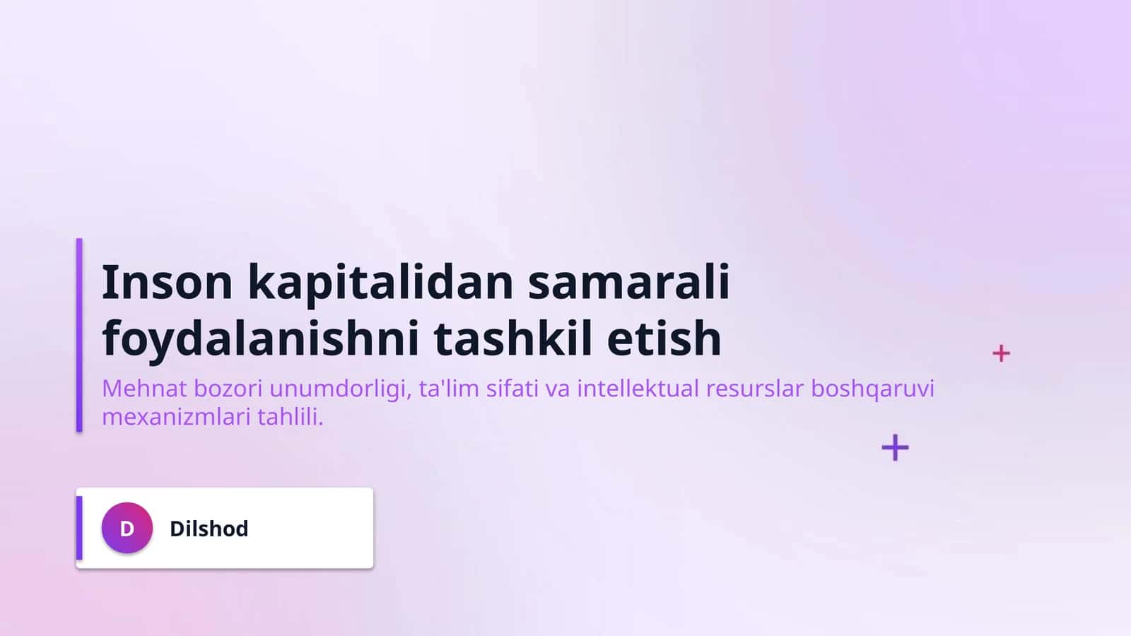 Inson kapitalidan samarali foydalanishni tashkil etish 1