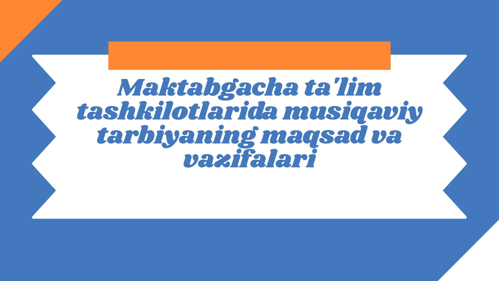 Musiqaviy tarbiya 1