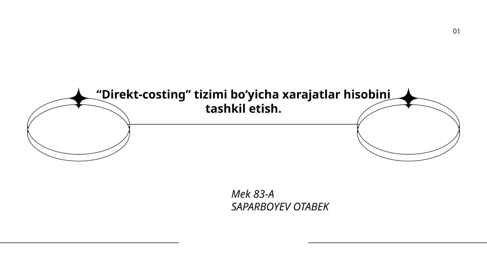 Direkt-costing tizimi bo‘yicha xarajatlar hisobini tashkil etish 1
