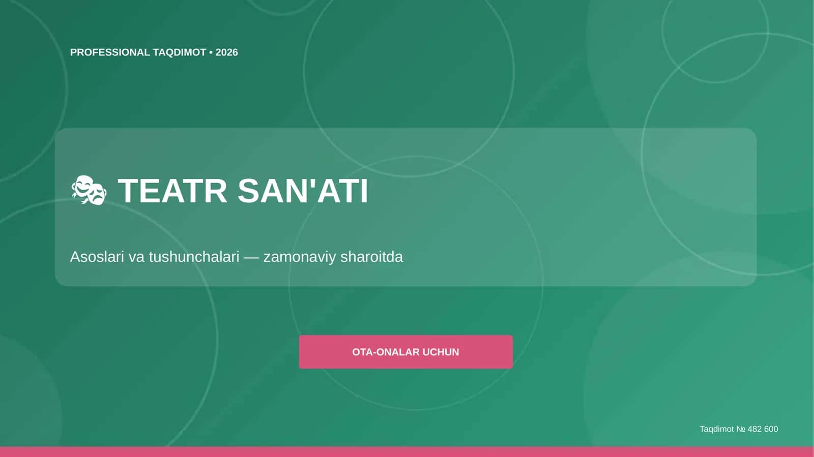 TEATR SAN'ATI Asoslari va tushunchalari 1