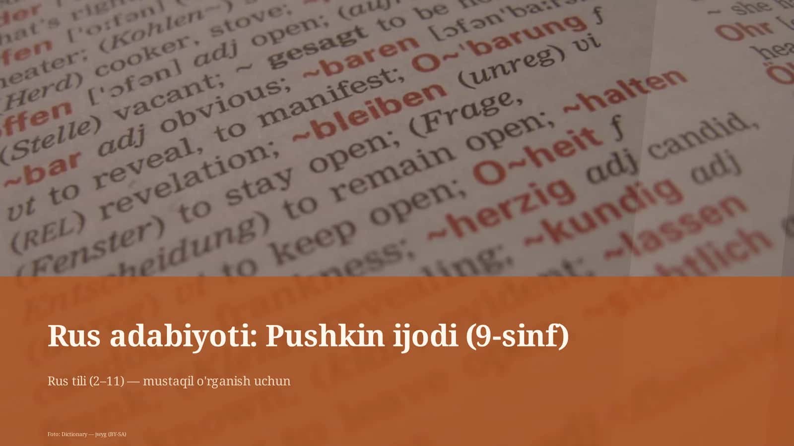 Rus adabiyoti: Pushkin ijodi (9-sinf) 1