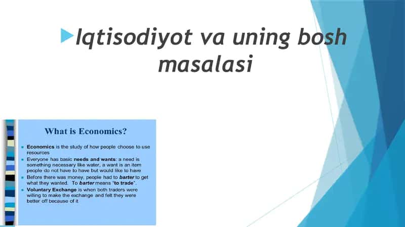 Iqtisodiyot va uning bosh masalasi 1