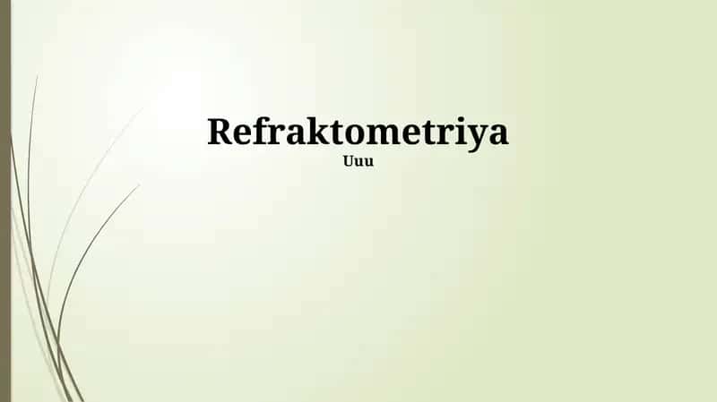 Refraktometriya 1