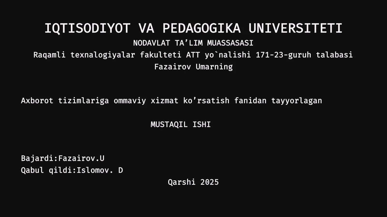 Soha nomli taqdimot 1