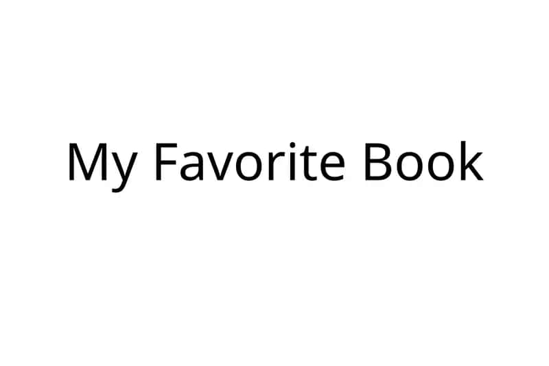 My Favorite Book 1