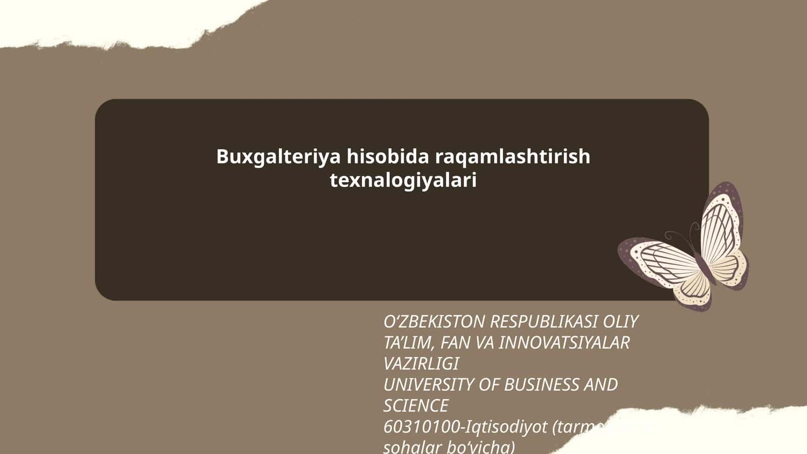 Buxgalteriya hisobida raqamlashtirish texnalogiyalari 1