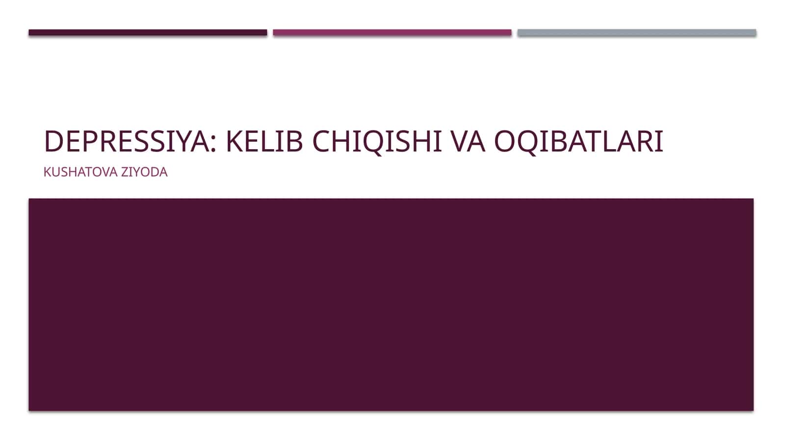 Depressiya:kelibchiqishivaoqibatlari 1