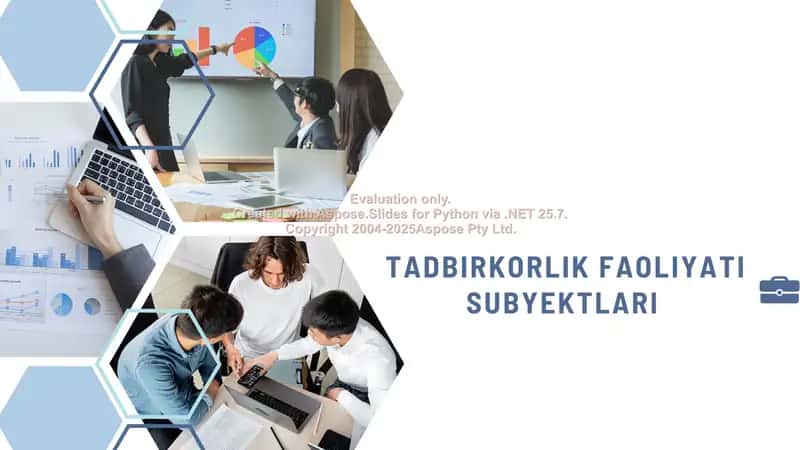 Tadbirkorlik faoliyati subyektlari va ularning xususiyatlari 1
