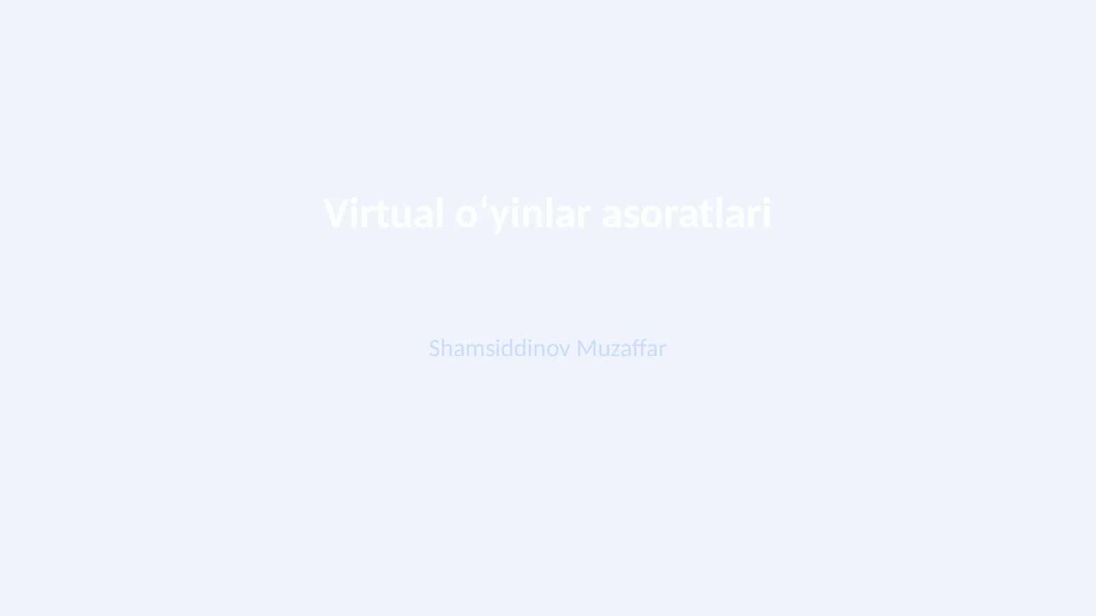 Virtual oʻyinlar asoratlari 1