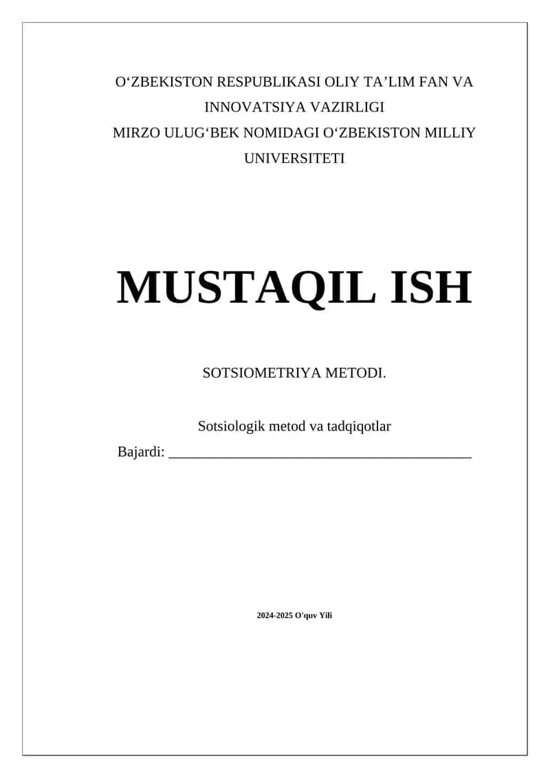 Sotsiologik metod va tadqiqotlar 1