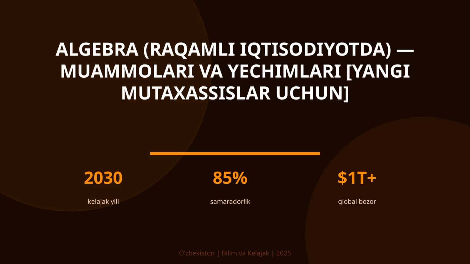 Algebra (Raqamli Iqtisodiyotda) - Muammolari va Yechimlari [Yangi Mutaxassislar Uchun] 1