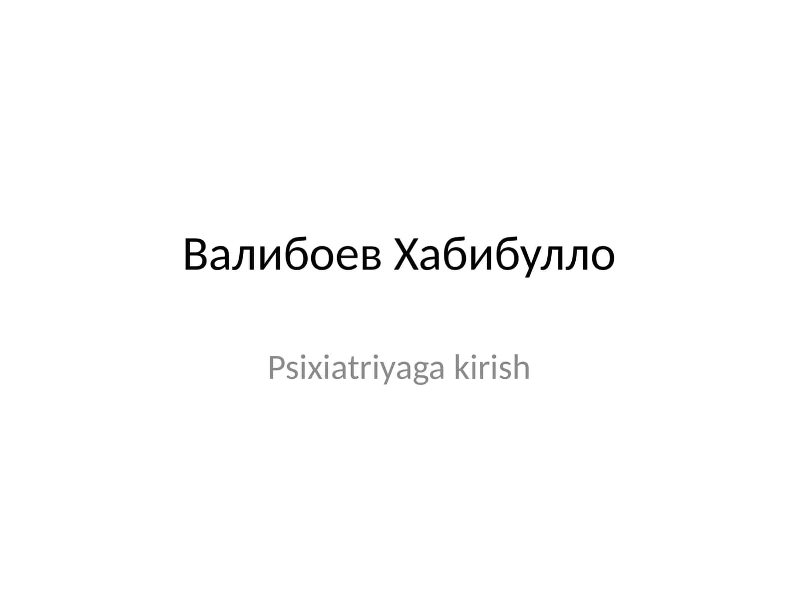 psixiatriyaga kirish 1