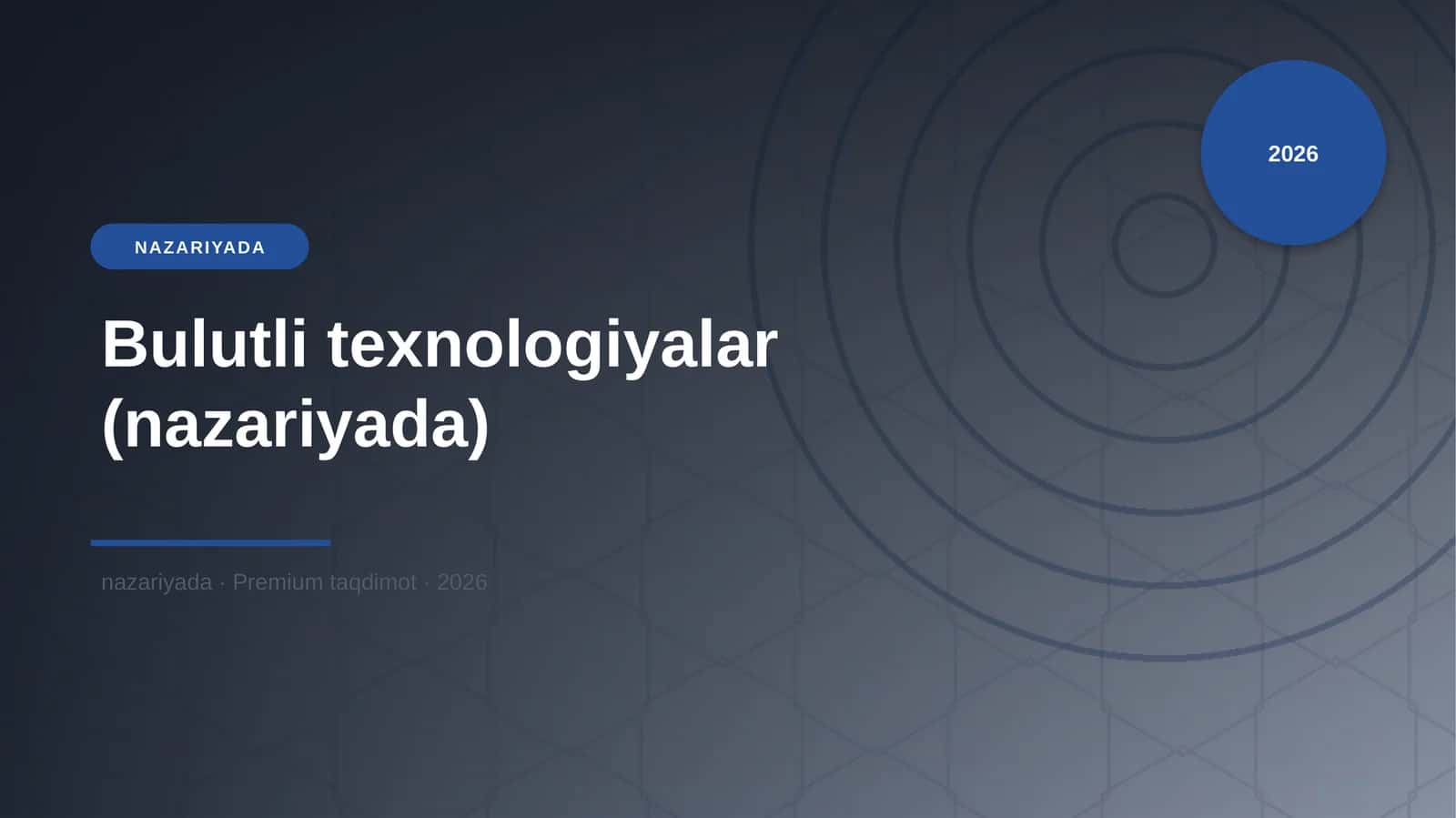 Bulutli texnologiyalar (nazariyada) 1
