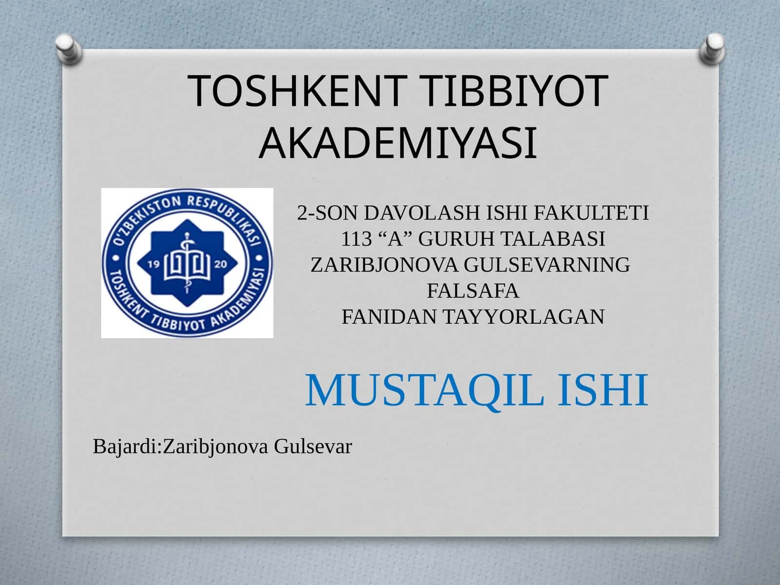 G’ARB FALSAFASI 1