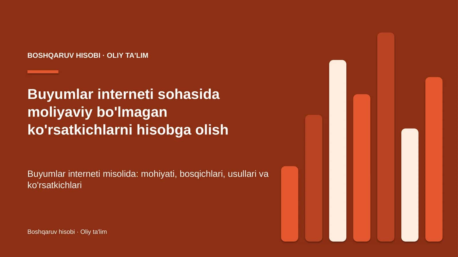 Moliyaviy bo'lmagan ko'rsatkichlar hisobi: mohiyati 1