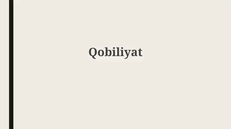 Qobiliyat 1