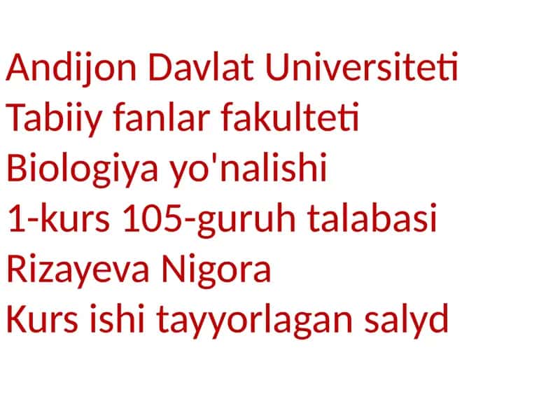 Anordoshlar oilasining umumiy tavsifi 1