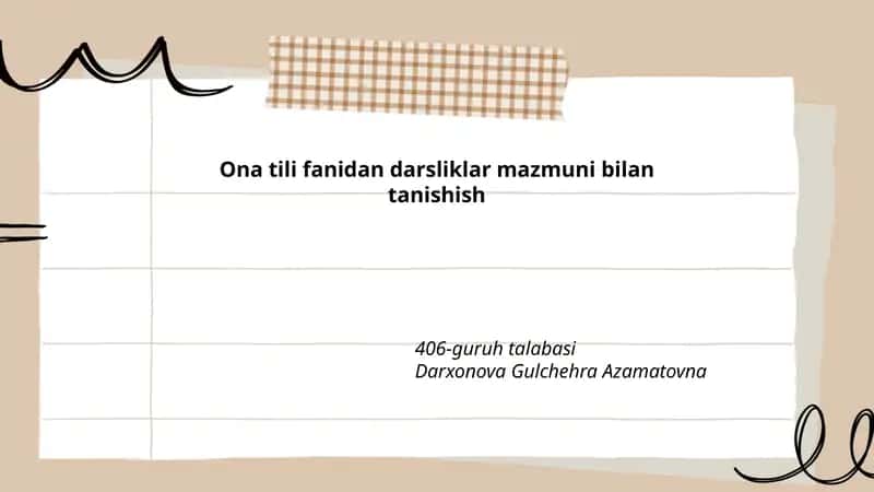 Ona tili fanidan darsliklar mazmuni bilan tanishish 1