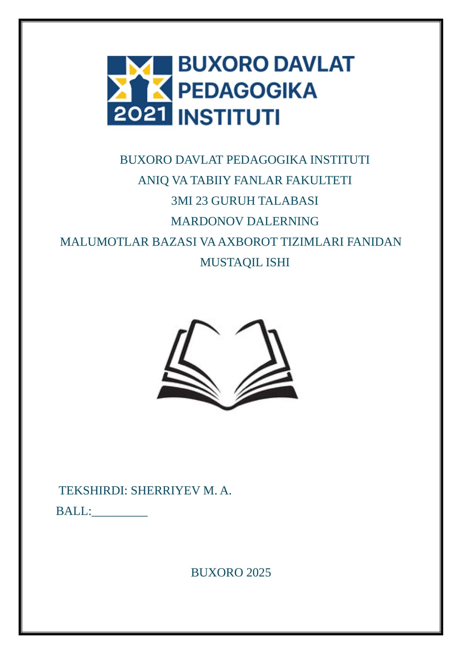 MA’LUMOTLAR XAVFSIZLIGINI TA’MINLASH USULLARI (KICHIK TADQIQOT) 1