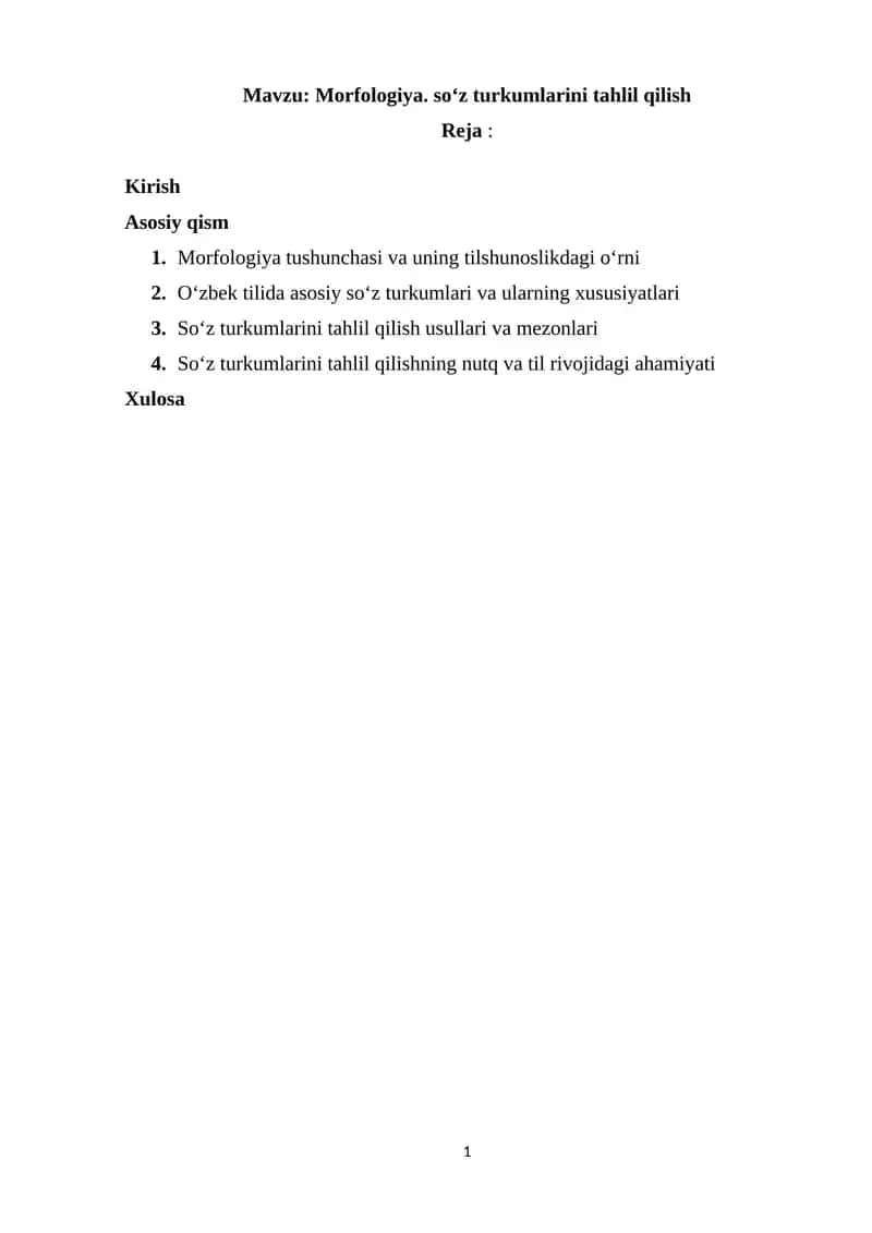 Morfologiya (Morphology) 1