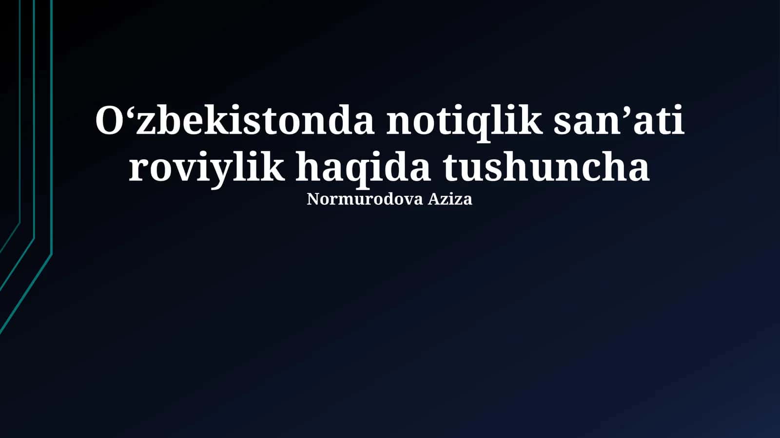 Oʻzbekistonda notiqlik san'ati roviylik haqida tushuncha 1