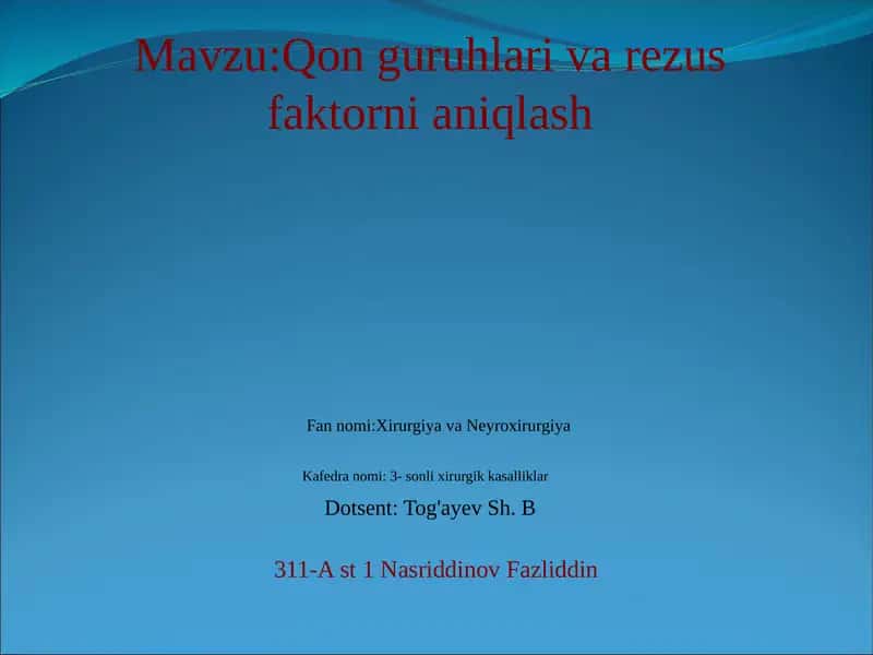 qon guruhlari 1