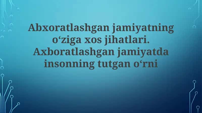 Axboratlashgan jamiyatida insonning tutgan o'rni 1