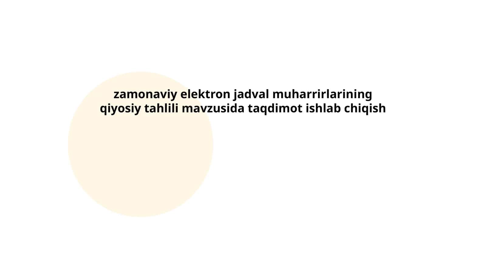 Zamonaviy elektron jadval muharrirlarining qiyosiy tahlili 1