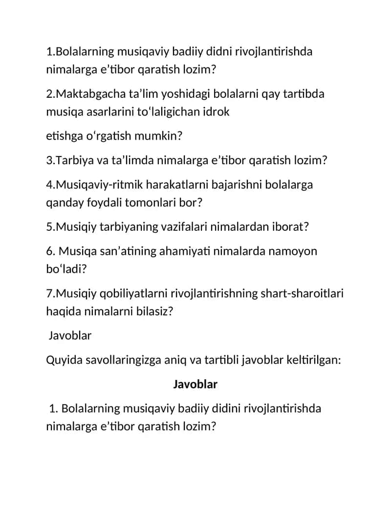 Bolalarning musiqaviy badiiy didini rivojlantirish 1