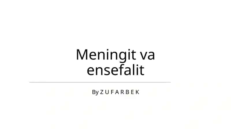 Meningit va ensefalit