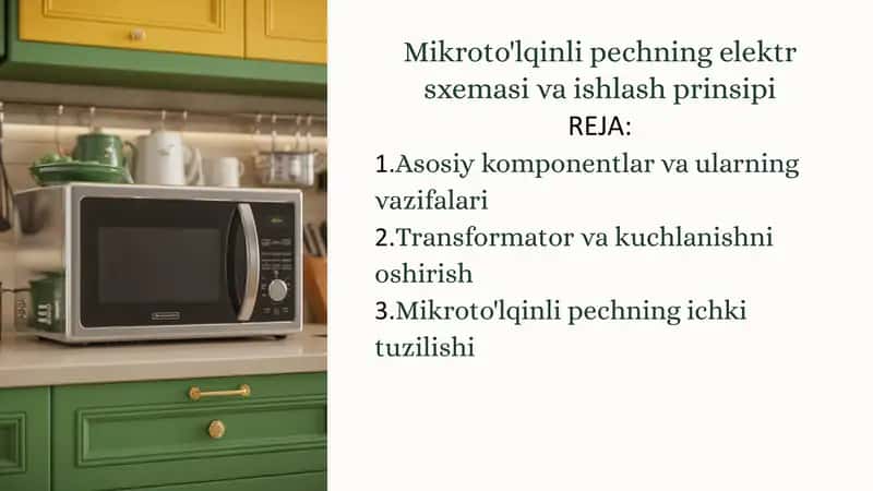 Mikroto'lqinli pechning elektr sxemasi va ishlash prinsipi 1