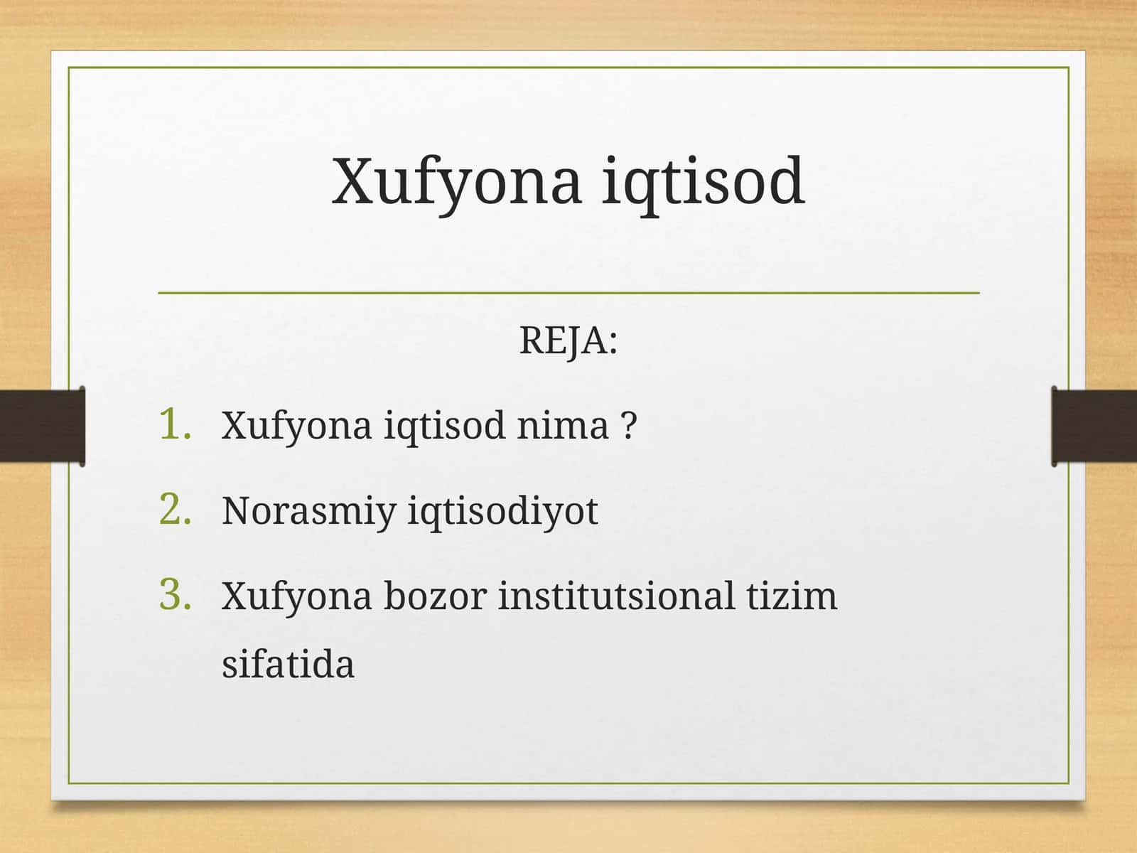 Xufyona iqtisod 1