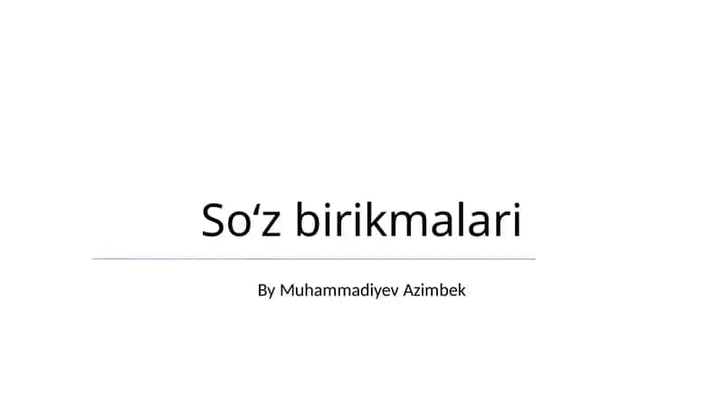 So'z birikmalari 1