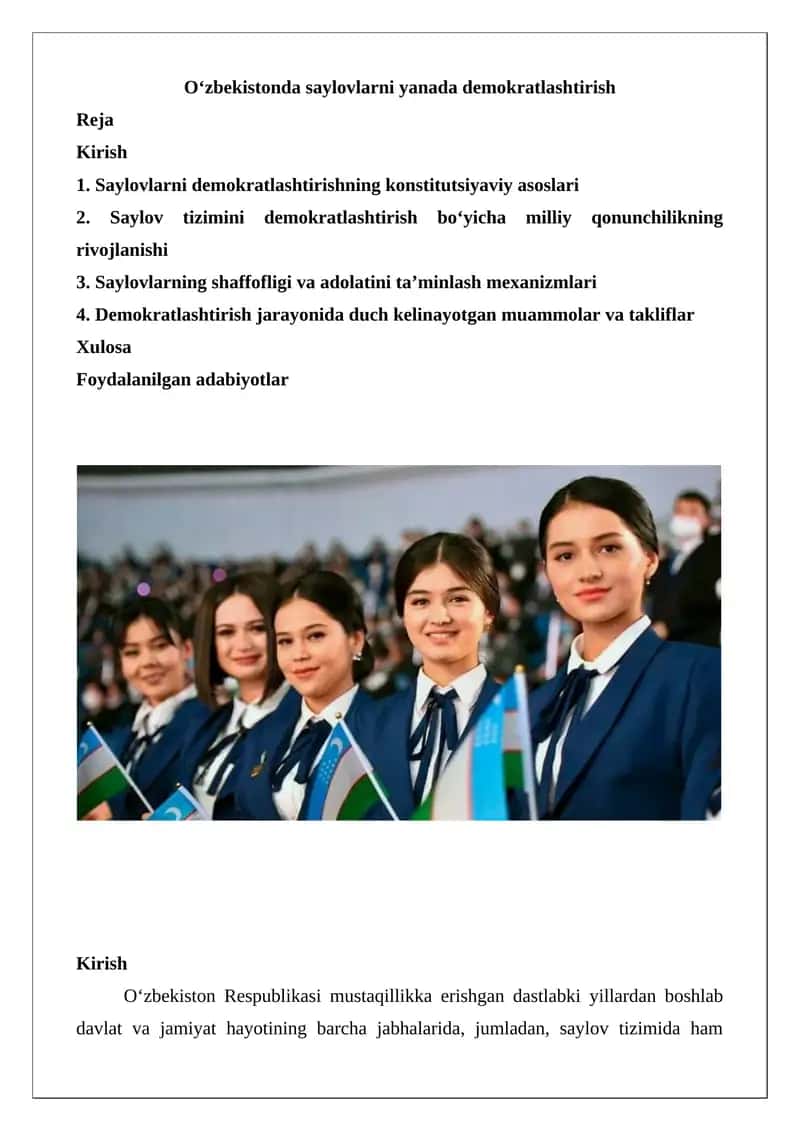 Saylovlarni demokratlashtirish 1