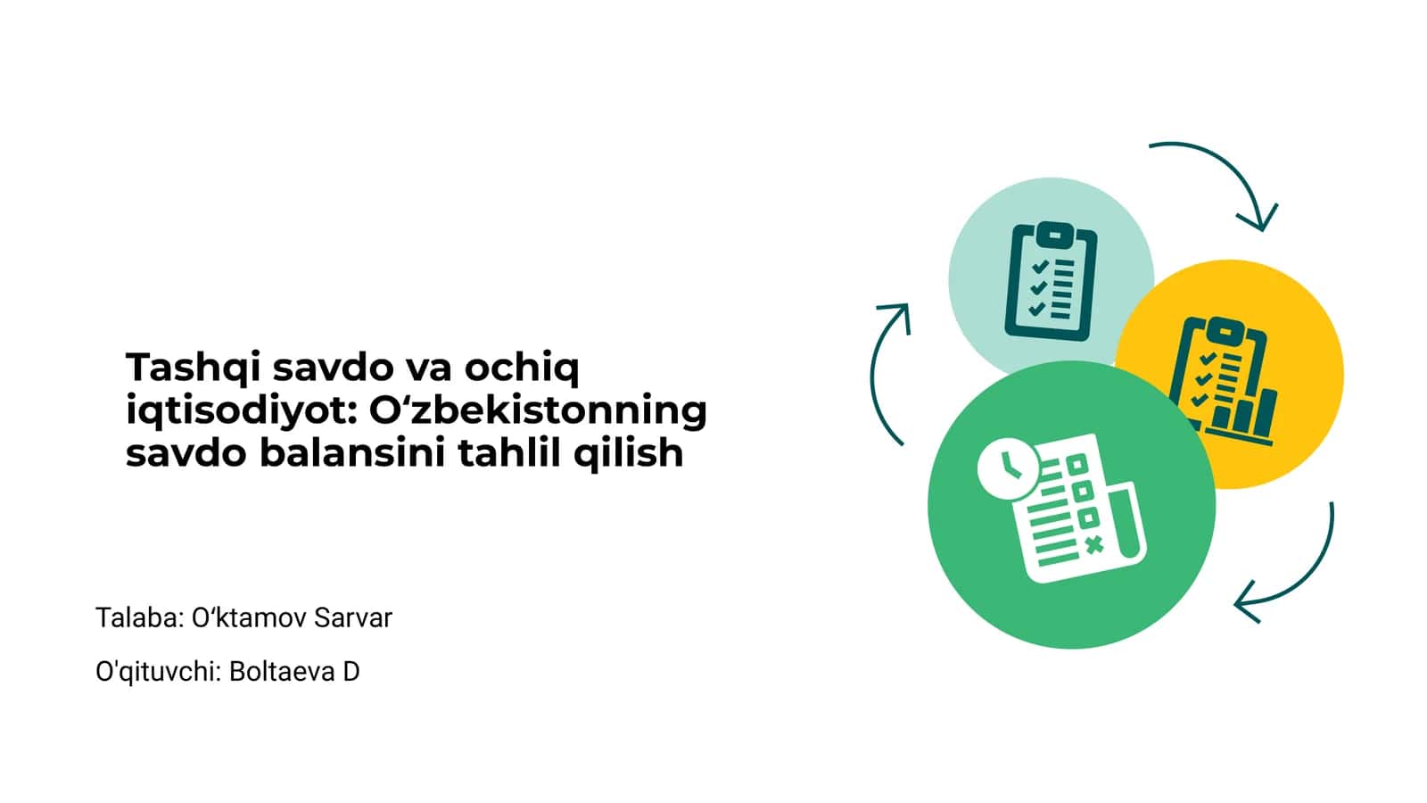 Tashqi savdo va ochiq iqtisodiyot: Oʻzbekistonning savdo balansini tahlil qilish 1