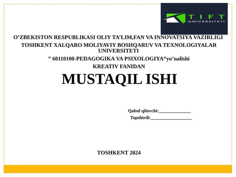 KREATIV FANIDAN MUSTAQIL ISHI 1