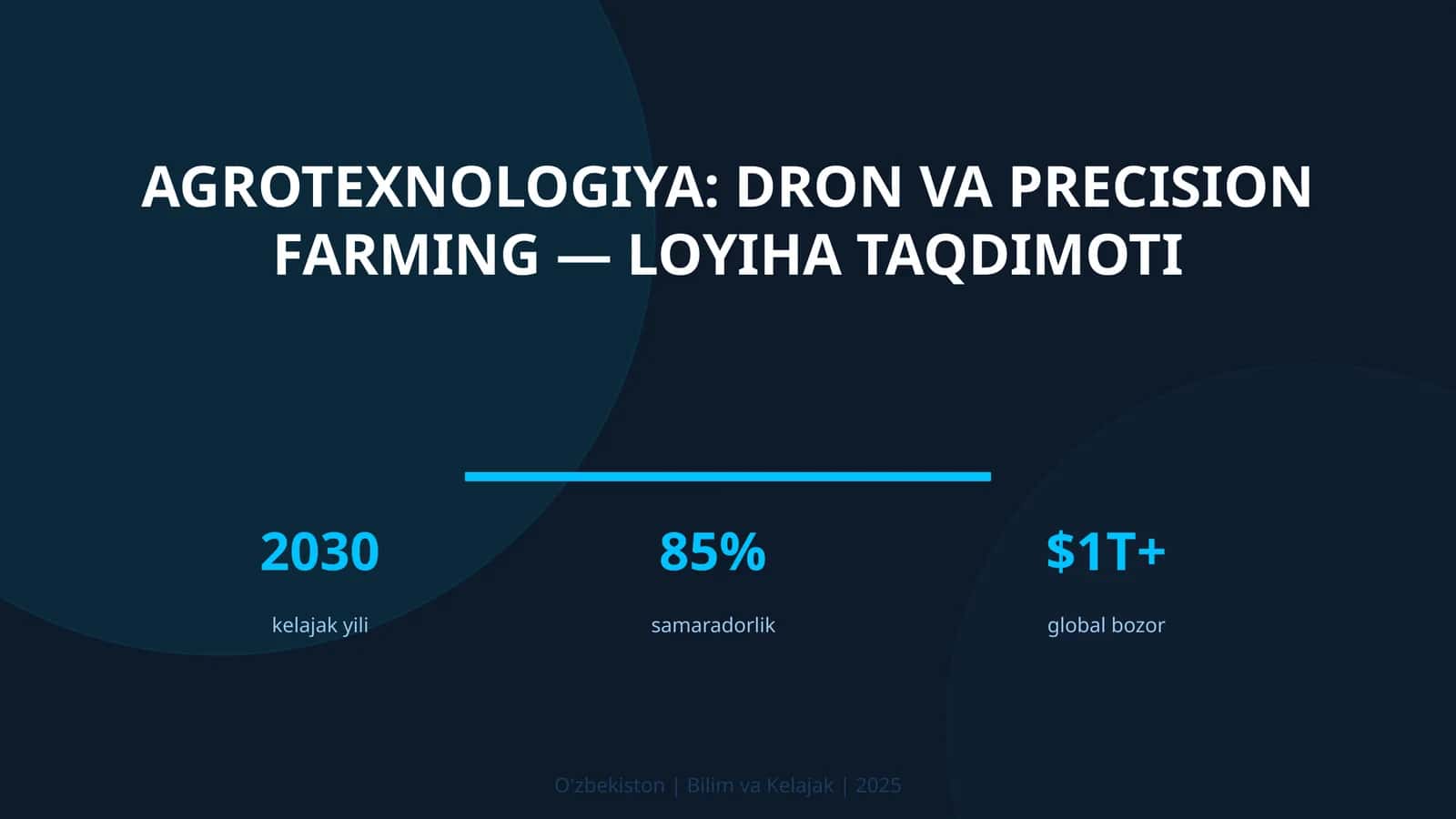 AGROTEXNOLOGIYA: DRON VA PRECISION FARMING — LOYIHA TAQDIMOTI 1