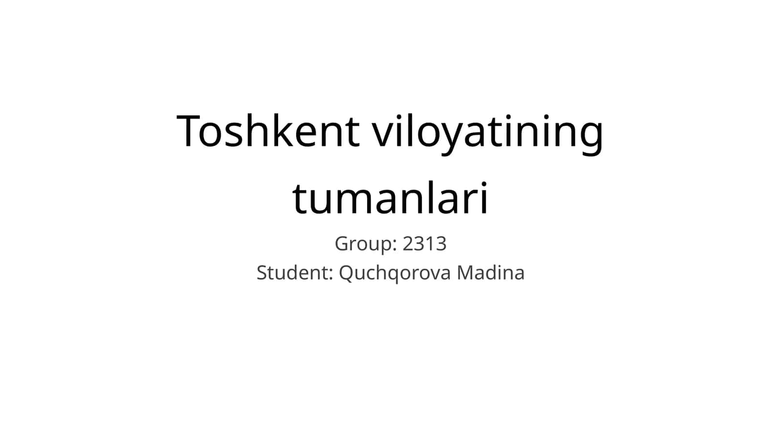 Toshkent viloyatining tumanlari 1