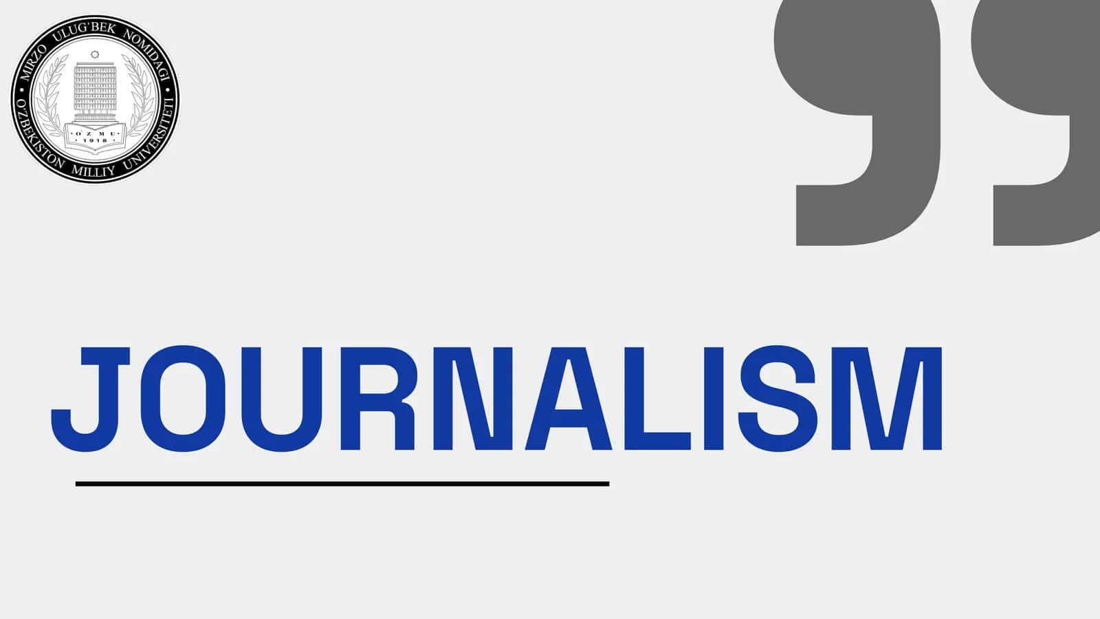JOURNALISM 1