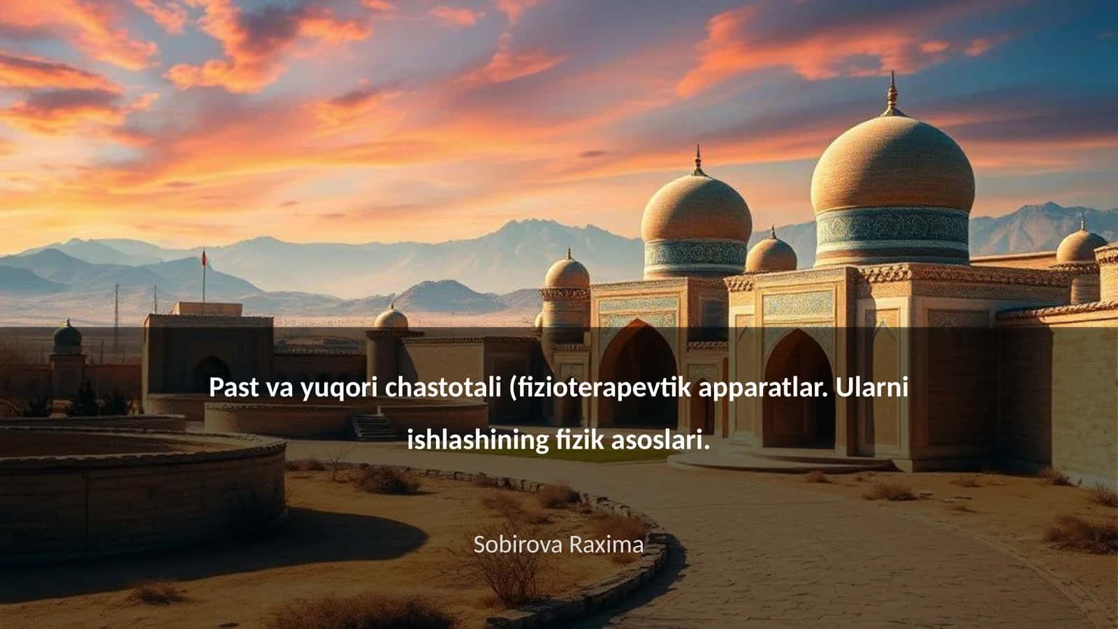 Past va yuqori chastotali (fizioterapevtik apparatlar. Ularni ishlashining fizik asoslari 1