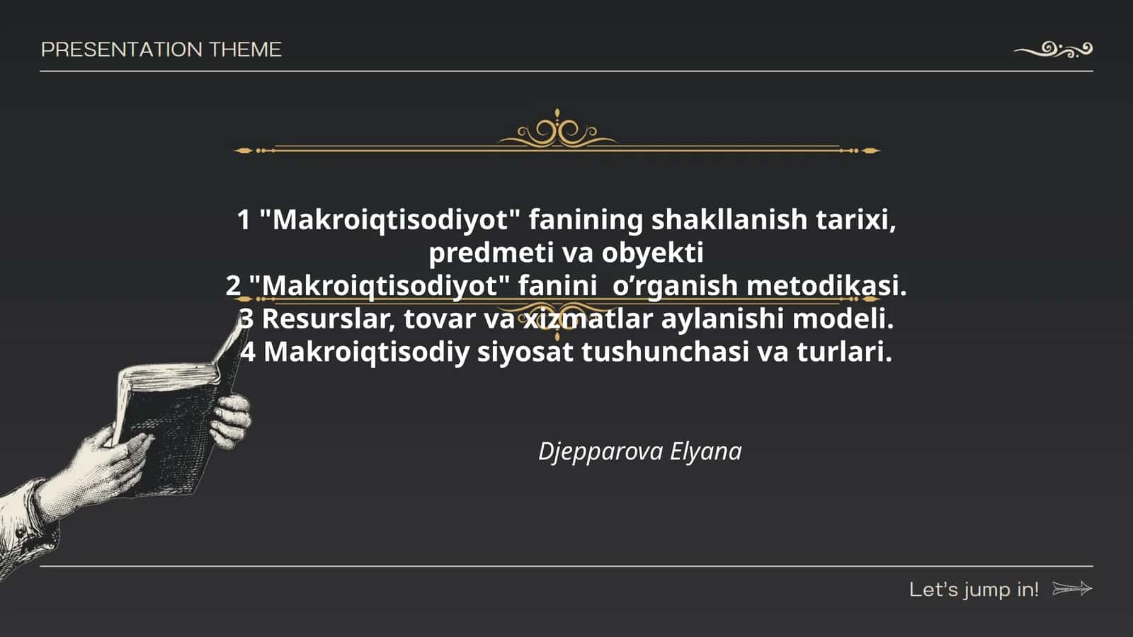 Makroiqtisodiyot fanini o’rganish metodikasi 1